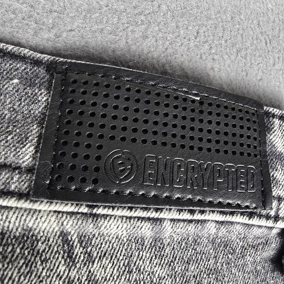 Encrypted Jeans Mens 38x31 Gray Slim Tapered Distressed Stretch Denim Pants - Picture 10 of 13
